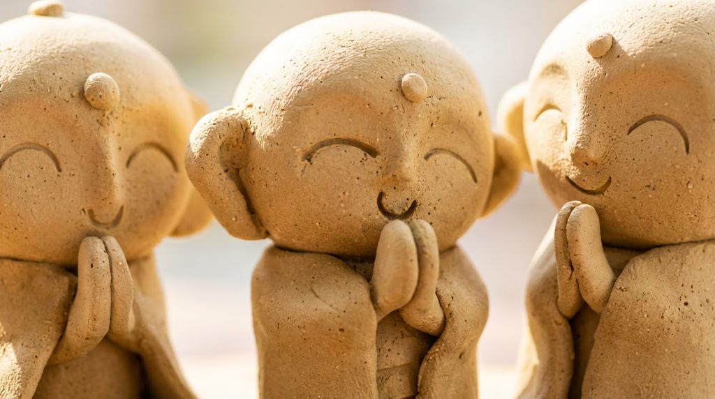 陶芸作品 - 笑顔の置物